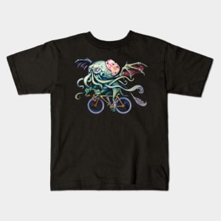 Cthulhu Riding A Bicycle Kids T-Shirt